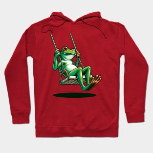 Frog On Swing Hoodie